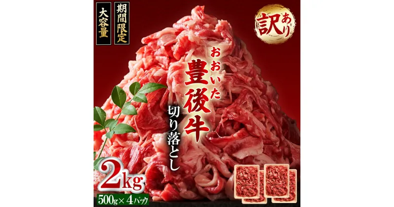 【ふるさと納税】訳あり！【数量限定】おおいた豊後牛切り落とし2kg(500g×4p） 牛肉 肉 お肉 肩 バラ 焼肉 BBQ ギフト プレゼント 国産 九州産 大分県産 D25