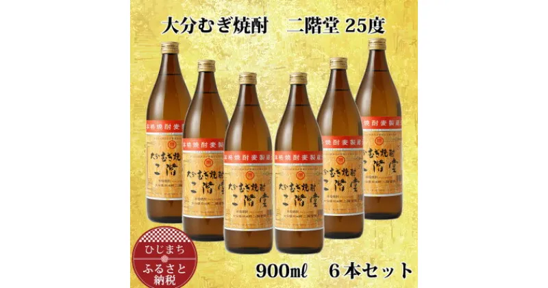 【ふるさと納税】大分むぎ焼酎 二階堂25度 (900ml) 6本セット AG40【1275019】