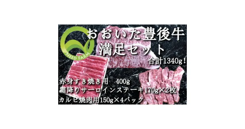 【ふるさと納税】おおいた豊後牛 満足セット(カルビ焼肉・赤身すき焼き・サーロインステーキ)【配送不可地域：離島】【1395462】