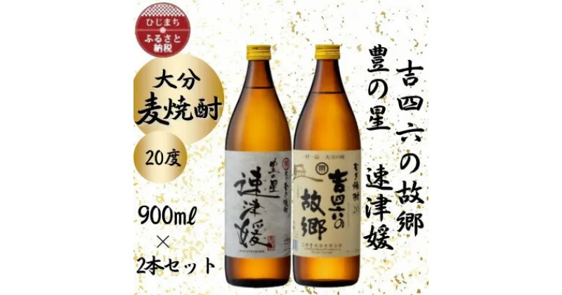 【ふるさと納税】大分むぎ焼酎　二階堂速津媛と吉四六の故郷20度(900ml)2本セット【1454830】