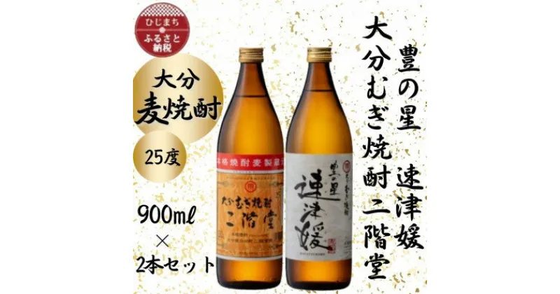 【ふるさと納税】大分むぎ焼酎　二階堂と速津媛25度(900ml)2本セット【1454207】