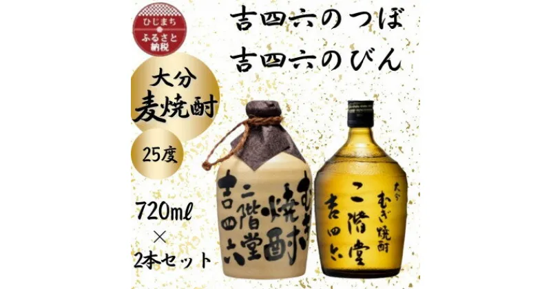 【ふるさと納税】大分むぎ焼酎　二階堂吉四六つぼと吉四六瓶25度(720ml)2本セット【1455121】