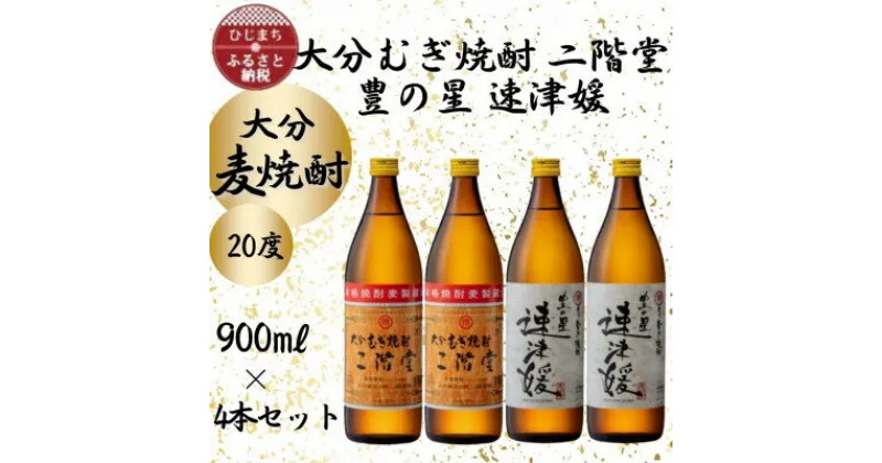 【ふるさと納税】大分むぎ焼酎　二階堂2本と速津媛2本20度(900ml)4本セット【1456979】