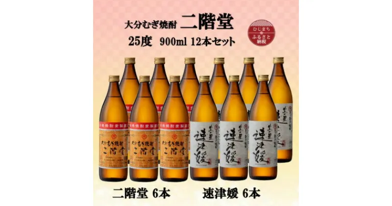 【ふるさと納税】大分むぎ焼酎　二階堂6本と速津媛6本25度(900ml)12本セット【1494110】