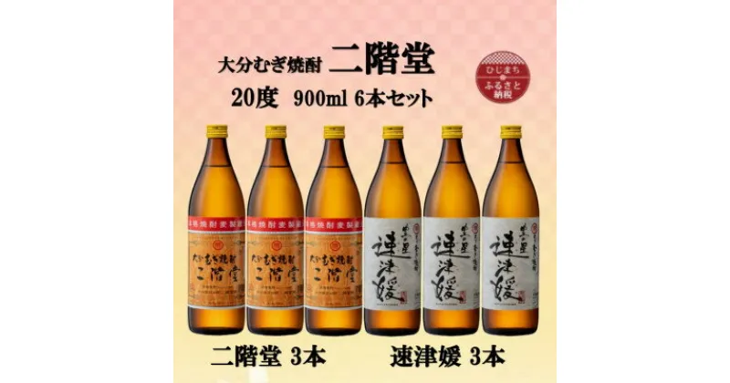 【ふるさと納税】大分むぎ焼酎　二階堂3本と速津媛3本20度(900ml)6本セット【1494111】