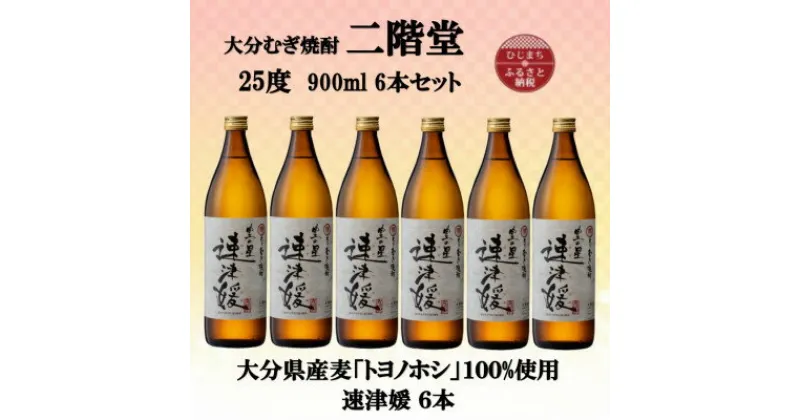 【ふるさと納税】大分むぎ焼酎　二階堂速津媛25度(900ml)6本セット【1494411】