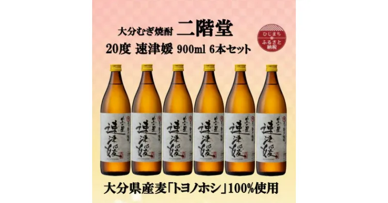 【ふるさと納税】大分むぎ焼酎　二階堂速津媛20度(900ml)6本セット【1494423】