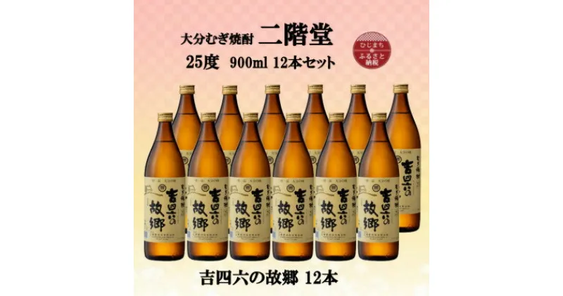 【ふるさと納税】大分むぎ焼酎　二階堂吉四六の故郷25度(900ml)12本セット【1494443】