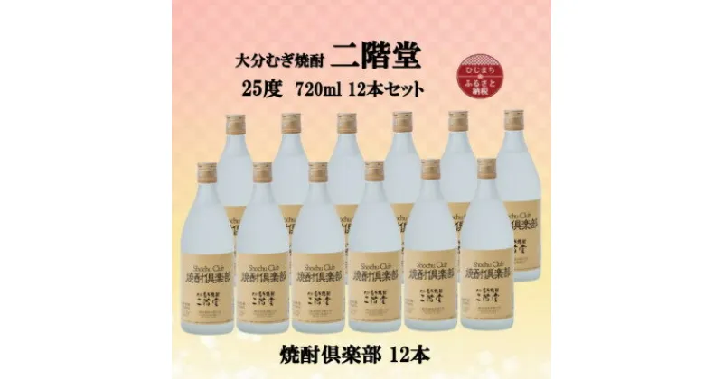 【ふるさと納税】大分むぎ焼酎　二階堂焼酎倶楽部25度(720ml)12本セット【1494495】