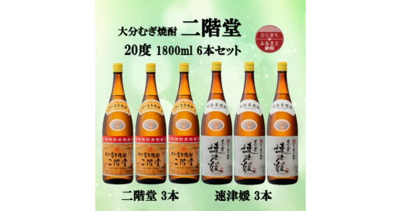 【ふるさと納税】大分むぎ焼酎　二階堂3本と速津媛3本20度(1800ml)6本セット【1494748】