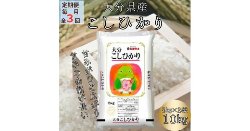 【ふるさと納税】【毎月定期便】大分のお米　大分県産こしひかり5kg×2(日出町)全3回【4050499】