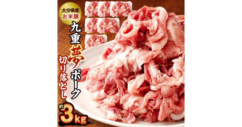 【ふるさと納税】九重夢 ポーク お米豚 切り落とし 約3kg 500g×6パック 九重夢ポーク SPF豚 豚肉 小分け 真空パック お肉 切落し 国産 九州産 大分県産 九重町産 冷凍 送料無料