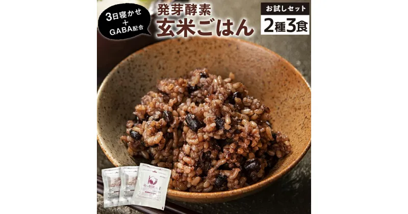 【ふるさと納税】【3食お試しセット】3日寝かせ 発芽酵素 玄米ごはん 125g×2食・3日寝かせ 発芽酵素 玄米ごはん+GABA 125g×1食 機能性表示食品 玄米 酵素玄米 うるち米 GABA 熟成 残留農薬ゼロ お試し 国産 大分県 九重町 送料無料