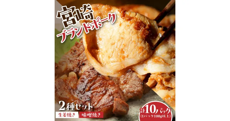 【ふるさと納税】宮崎 ブランドポーク 2種セット 生姜焼き 味噌焼き 各5パック セット 計10パック (1パック100g以上) 宮崎県産 豚肉 冷凍 簡単調理 豚 肉 生姜 味噌 グルメ お取り寄せグルメ 送料無料