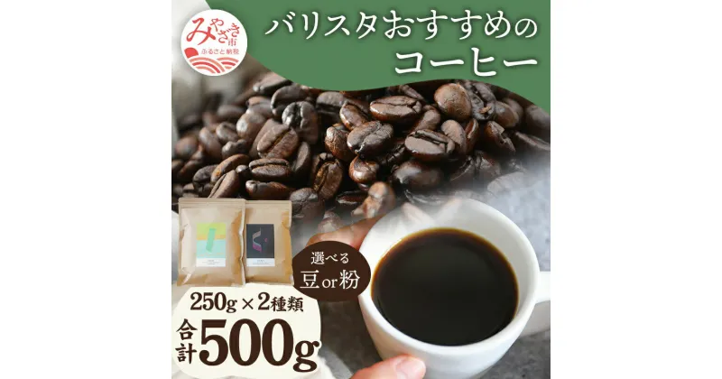 【ふるさと納税】バリスタ おすすめ コーヒー 250g×2種類 計500g 選べる 豆 粉 コーヒーセット バリスタセレクト 浅煎り フルーティ 深煎り コク 恋史郎コーヒー 朝 朝食 落ち着く 味わい 宮崎県 宮崎市 送料無料