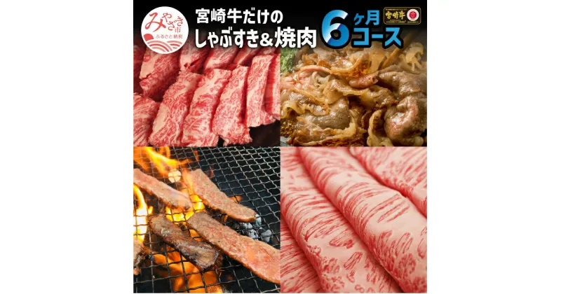 【ふるさと納税】定期便 宮崎牛 しゃぶすき&焼肉 6ヶ月 コース 最高級 黒毛和牛 しゃぶしゃぶ すき焼き スライス BBQ お肉 国産牛 食品 畜産物 宮崎県 宮崎市 送料無料