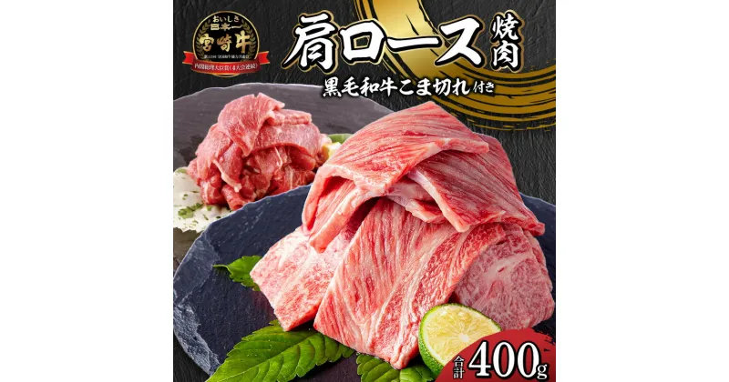 【ふるさと納税】宮崎牛 肩ロース 焼肉 300g 宮崎県産 黒毛和牛 こま切れ 100g セット 合計400g ミヤチク 霜降り霜降り肉 冷凍便 宮崎市 お取り寄せグルメ グルメ お肉