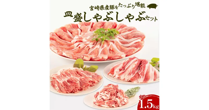 【ふるさと納税】宮崎県産豚 皿盛 しゃぶしゃぶ 切り落し セット 合計1.5kg 豚肉 お肉 食品 豚ロース 豚肩ロース 豚バラ 豚切り落とし 国産 冷凍 真空パック 宮崎県 宮崎市 送料無料