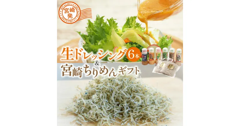 【ふるさと納税】 宮崎発 生ドレッシング 6本 宮崎ちりめん ギフト 国産野菜 ドレッシング ちりめん レシピ付き 和風 宮崎特産 日向夏 ストレート果汁 国産 たまねぎ にんじん 宮崎県産 ピーマン 豚汁みそ らくい マスコ 宮崎県 宮崎市 送料無料