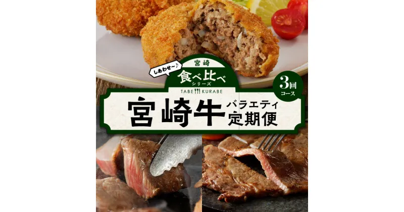 【ふるさと納税】食べ比べ シリーズ 宮崎牛 バラエティ 定期便 ミンチ 赤身 サイコロステーキ サーロインステーキ 牛ミンチ サイコロ ステーキ サーロイン 国産牛 国産 和牛 料理 アレンジ 焼肉 BBQ 人気 おすすめ グルメ 脂身 宮崎県 宮崎市 送料無料