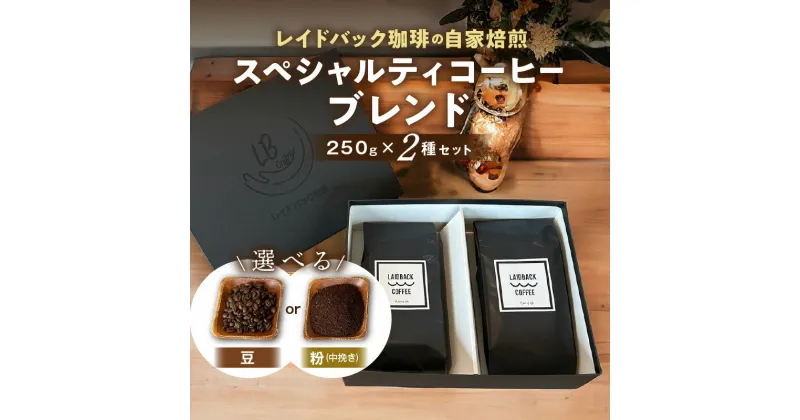 【ふるさと納税】選べる 豆or中挽き粉 レイドバック珈琲 スペシャルティコーヒー ブレンド 250g×2種 セット 詰め合わせ 味比べ 飲み比べ コーヒー コーヒー豆 コーヒー粉 粉末 豆 自家焙煎 風味 朝 朝食 飲料 飲料類 ブレイクタイム 宮崎県 宮崎市 送料無料