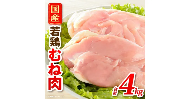 【ふるさと納税】国産若どりむね肉4kg 宮崎県産 鶏肉 肉 鶏 鶏むね ムネ肉 若鶏 国産 高たんぱく ヘルシー ジューシー おかず おつまみ 料理 普段使い アレンジ スープ 煮込み 蒸し料理 蒸し鶏 揚げ物 唐揚げ チキン南蛮 棒棒鶏 ピカタ 冷凍 パック 宮崎県 宮崎市 送料無料