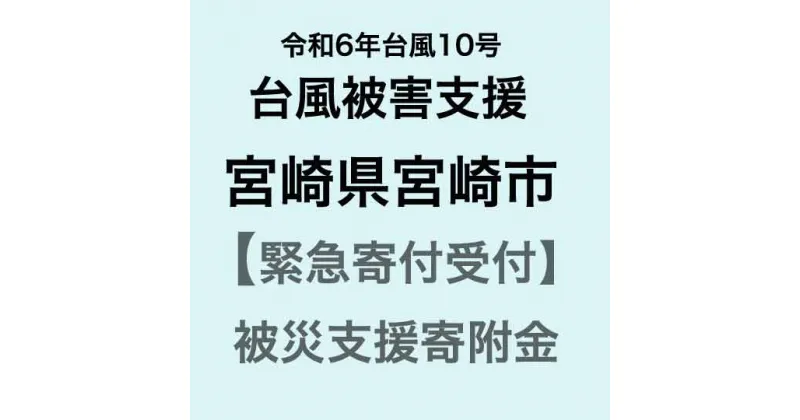 【ふるさと納税】【令和6年台風10号被害支援緊急寄附受付】宮崎県宮崎市災害応援寄附金（返礼品はありません