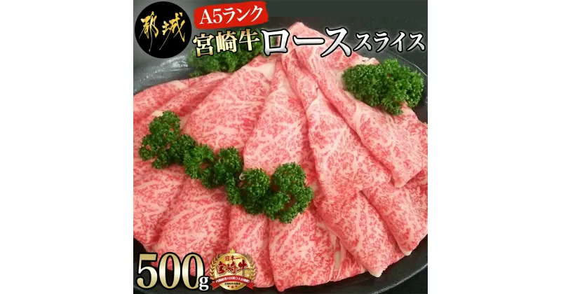 【ふるさと納税】宮崎牛(A5)ローススライス500g – 宮崎牛ロース薄切り肉 500g×1パック(A5ランク/5等級) すき焼き 国産牛肉(都城産) 霜降り肉 ギフト 贈答用 送料無料 AD-0102【宮崎県都城市は2年連続ふるさと納税日本一！】