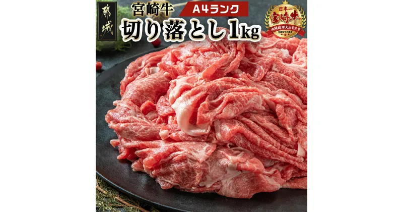 【ふるさと納税】宮崎牛切り落とし1kg – 宮崎県産国産黒毛和牛 宮崎牛切り落とし肉(250g×4) 合計1キロ ブランド牛肉 A4ランク(A4等級) 送料無料 MJ-8908【宮崎県都城市は2年連続ふるさと納税日本一！】