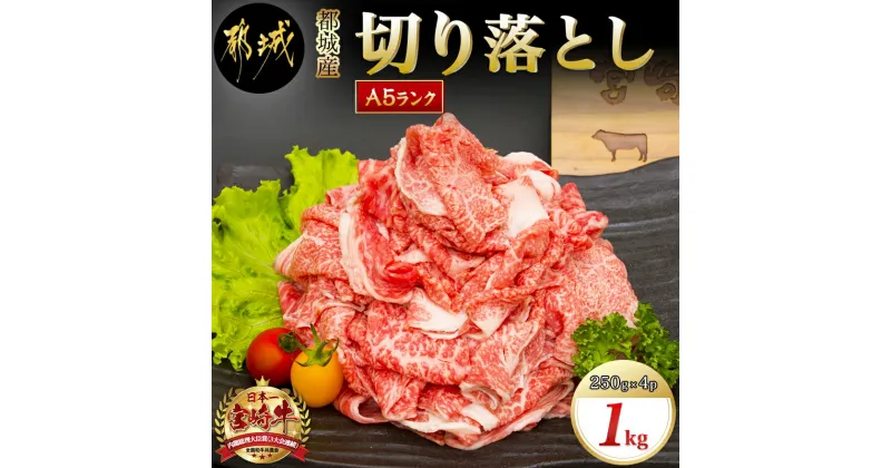 【ふるさと納税】都城産宮崎牛切り落とし(A5) – 牛肉 都城産宮崎牛(A5) 切り落とし 1kg(250g×4パック) ブランド牛 国産黒毛和牛 しもふり肉の切り落とし合計1キロ すき焼き・しゃぶしゃぶに A5等級 送料無料 MK-A001【宮崎県都城市は2年連続ふるさと納税日本一！】