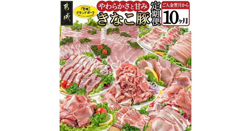 【ふるさと納税】都城産「きなこ豚」定期便（10ヶ月） – 豚肉 ブランド豚のお肉を10ヶ月間毎月お届け 毎月銘柄豚のブタ肉が届きます ブランドポーク しゃぶしゃぶ/とんかつ/焼き肉など 送料無料 T80-1201【宮崎県都城市は2年連続ふるさと納税日本一！】