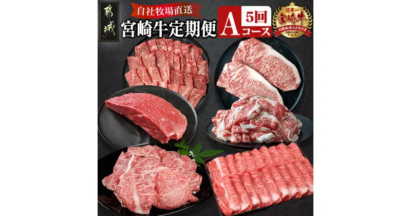 【ふるさと納税】宮崎牛定期便(5回お届け) Aコース – 宮崎牛 バラ切り落とし 切り落とし モモブロック カルビ焼肉 サーロインステーキ 肩ローススライス 年末定期便 期間限定 送料無料 TAC5-2501【宮崎県都城市は2年連続ふるさと納税日本一！】