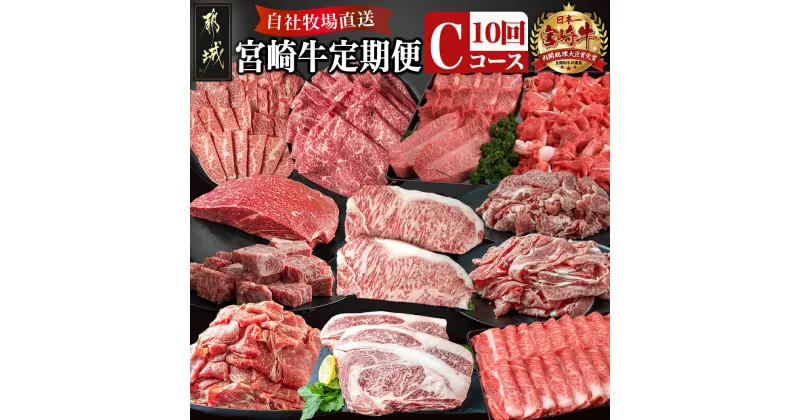 【ふるさと納税】宮崎牛定期便(10回お届け) Cコース – 宮崎牛 バラ ロース モモ リブロース サーロイン 赤身 ウデモモ 肩ロース ミスジ 切り落とし ステーキ スライス ブロック 年末定期便 期間限定 送料無料 TAC10-2501【宮崎県都城市は2年連続ふるさと納税日本一！】
