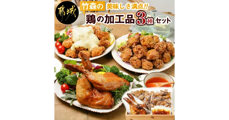 【ふるさと納税】美味しさ満点！鶏の加工品3種セット – 塩麹唐揚げ/チキン南蛮/鶏の照焼き 3種のおかずセット 電子レンジ お惣菜 骨付き肉 国産若鶏 鶏肉加工品 からあげ 照り焼き 冷凍食品 送料無料 AA-4403 【宮崎県都城市は2年連続ふるさと納税日本一！】