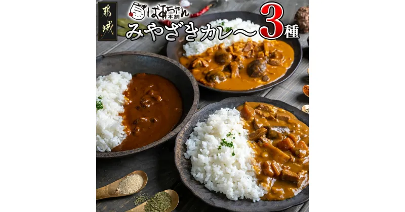 【ふるさと納税】みやざきカレー3種セット – レトルトカレー 宮崎県産黒毛和牛カレー/観音池ポーク豚ごぼうカレー/都城産しいたけとベーコンカレー ポスト投函 送料無料 LB-1502 【宮崎県都城市は2年連続ふるさと納税日本一！】