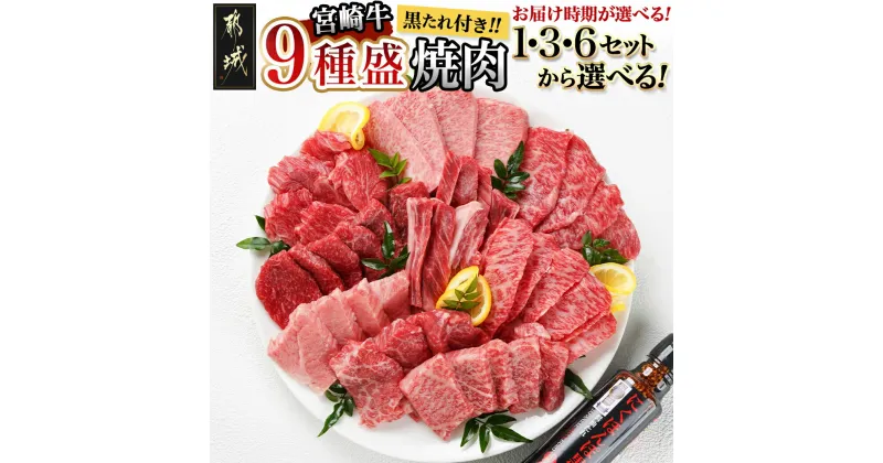 【ふるさと納税】【セット内容＆お届け月が選べる！】宮崎牛9種盛り焼肉セット – 宮崎牛 各67g/各200g/各400g 1パック3種類ずつ 約200g×3P/約600g×3P/約600g×3P×2 特急便あり 発送時期が選べる 送料無料 SKU-3102【宮崎県都城市は2年連続ふるさと納税日本一！】