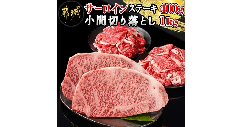 【ふるさと納税】都城産宮崎牛サーロインステーキ400g＆小間切り落とし1kg – 都城産宮崎牛 サーロインステーキ 200g×2枚 小間切り落とし 500g×2パック ギフト 贈答用 送料無料 28-4202【宮崎県都城市は2年連続ふるさと納税日本一！】