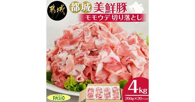 【ふるさと納税】都城美鮮豚切り落とし4kgセット(200g×20パック) – 豚肉 4kg 切り落とし 小分け こま切れ パック 国産豚肉 もも うで ブランド豚 銘柄豚 モモウデ切り落とし 都城美鮮豚 送料無料 MJ-5402 【宮崎県都城市は2年連続ふるさと納税日本一！】