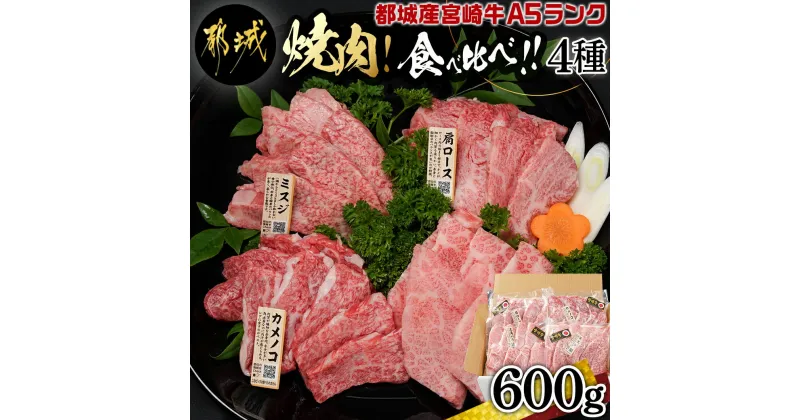 【ふるさと納税】≪A5ランク≫都城産宮崎牛食べ比べ焼肉4種セット(真空) – 都城産宮崎牛 焼肉 6種の中からお任せ4種 部位お任せ 牛肉 冷凍 NiQLL ニクル 送料無料 AC-I501【宮崎県都城市は2年連続ふるさと納税日本一！】