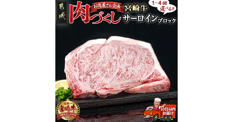 【ふるさと納税】【パック数が選べる！】【肉づくし都城】宮崎牛サーロインブロック【500g】 – 楽天限定 都城産 宮崎牛 選べる個数 500g×1個/2個/3個/4個 早い すぐ届く 牛肉 サーロインステーキ A5 送料無料 SKU-0109 【宮崎県都城市は2年連続ふるさと納税日本一！】