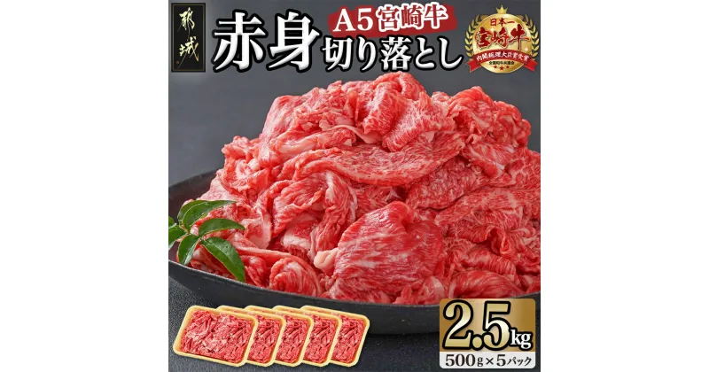 【ふるさと納税】宮崎牛(A5)赤身切り落とし 2.5kg – 都城産 宮崎牛 A5ランク/A5等級 赤身切り落とし 500g×5p 赤身 送料無料 DI-0102 【宮崎県都城市は2年連続ふるさと納税日本一！】