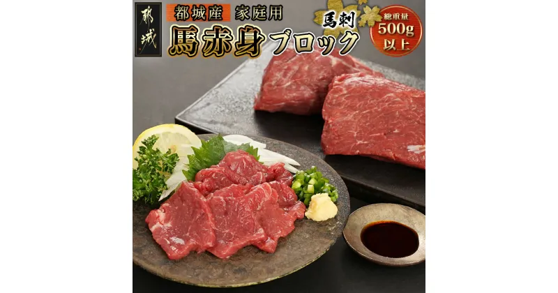 【ふるさと納税】≪家庭用≫馬刺し用赤身ブロック – 都城産馬肉 赤身ブロック 総重量500g 真空 不揃い ブロック 家庭用 切り方のリーフレット同梱 桜肉 宮崎 国産 馬刺 冷凍 赤身 送料無料 19-0103 【宮崎県都城市は2年連続ふるさと納税日本一！】