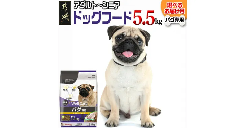 【ふるさと納税】【お届け月が選べる】ドッグフード(パグ専用)アダルト〜シニア5.5kg – 犬用フード ドライフード ウェルケア 中粒タイプ 国産 ペットフード 犬 予約 発送時期が選べる ごはん 総合栄養食 送料無料 LG-3312 【宮崎県都城市は2年連続ふるさと納税日本一！】