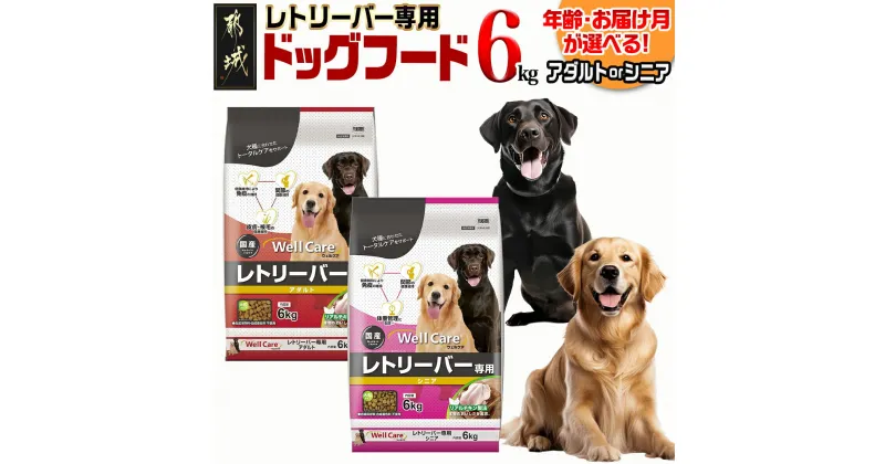 【ふるさと納税】【年齢＆お届け月が選べる！】ドッグフード(レトリーバー専用) – 国産 犬 フード ごはん ウェルケア 大粒タイプ ペットフード アダルト/シニア お届け月が選べる 成犬用 大容量 6kg 送料無料 SKU-3311 【宮崎県都城市は2年連続ふるさと納税日本一！】