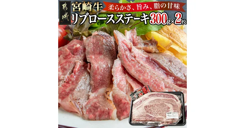 【ふるさと納税】宮崎牛リブロースステーキ300g×2枚 – 総重量 600g 塩こしょう・ステーキソース付 牛肉 ステーキ肉 冷凍配送 霜降り 個包装 大きい 大判 ブランド牛 国産黒毛和牛 ビーフステーキ 送料無料 17-2502 【宮崎県都城市は2年連続ふるさと納税日本一！】