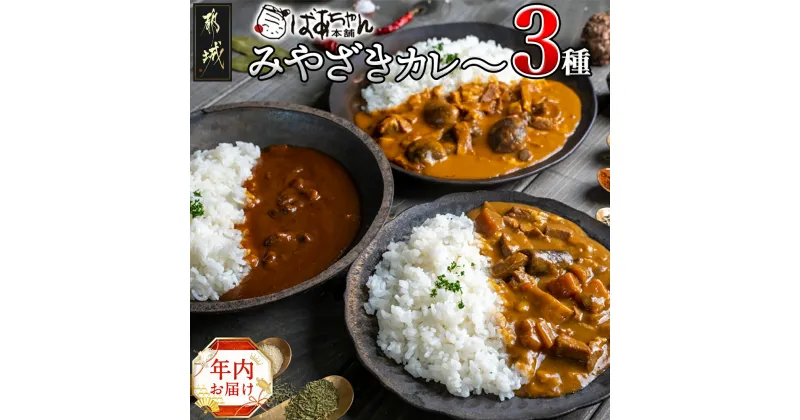 【ふるさと納税】【年内お届け】みやざきカレー3種セット≪2024年12月20日〜31日お届け≫ – レトルトカレー セット 湯せん ポスト投函 期間限定 年内発送 年内配送 年末配送 送料無料 LB-1502-HNY 【宮崎県都城市は2年連続ふるさと納税日本一！】