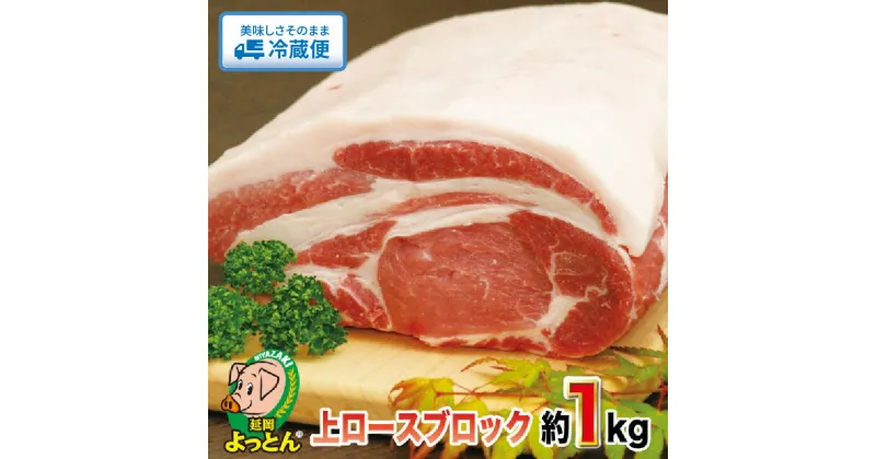 【ふるさと納税】国産 延岡よっとん 豚 上ロース ブロック 約 1kg 抗菌性飼料添加物フリー ロース ポークステーキ 生姜焼き とんかつ トンテキ 豚丼 甘い ジューシー 美味しい 冷蔵 EM豚 豚肉 お肉 宮崎県 延岡市 吉玉畜産 お取り寄せ お取り寄せグルメ 送料無料