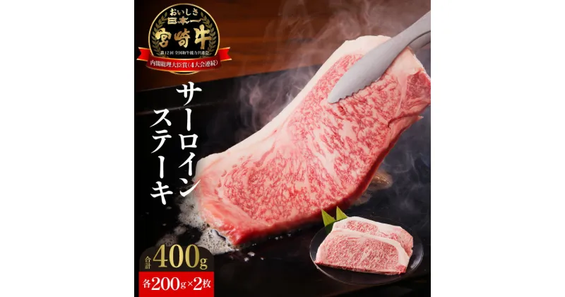 【ふるさと納税】牛肉 宮崎牛 サーロインステーキ 200g×2枚 計400g 焼肉 ステーキ セット バーベキュー 国産 冷凍 送料無料