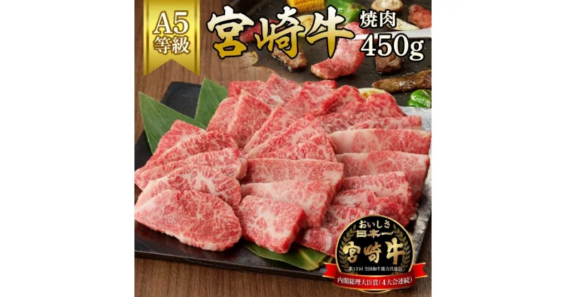 【ふるさと納税】宮崎牛焼肉　450g（A5等級）国産 宮崎県延岡市 冷凍 ギフト 送料無料