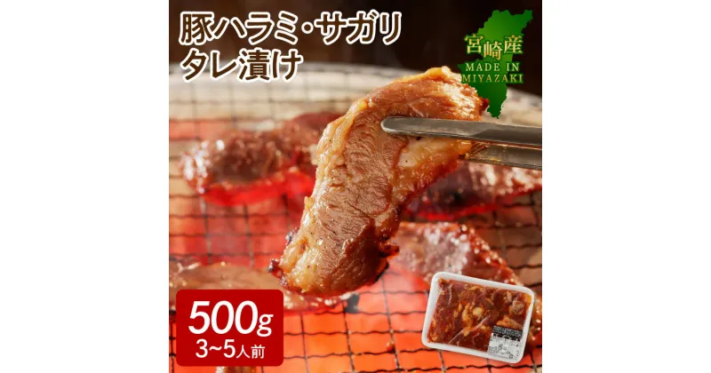 【ふるさと納税】宮崎産 豚肉 豚ハラミ サガリ タレ漬け 500g 3人前 ～ 5人前 真空パック 焼肉 肉 精肉 やわらかい ジューシー 旨み 食べやすい 逸品 焼くだけ 簡単 おかず ごはんのお供 食品 食べ物 冷凍 お取り寄せ お取り寄せグルメ 加工品 国産 宮崎県 延岡市 送料無料